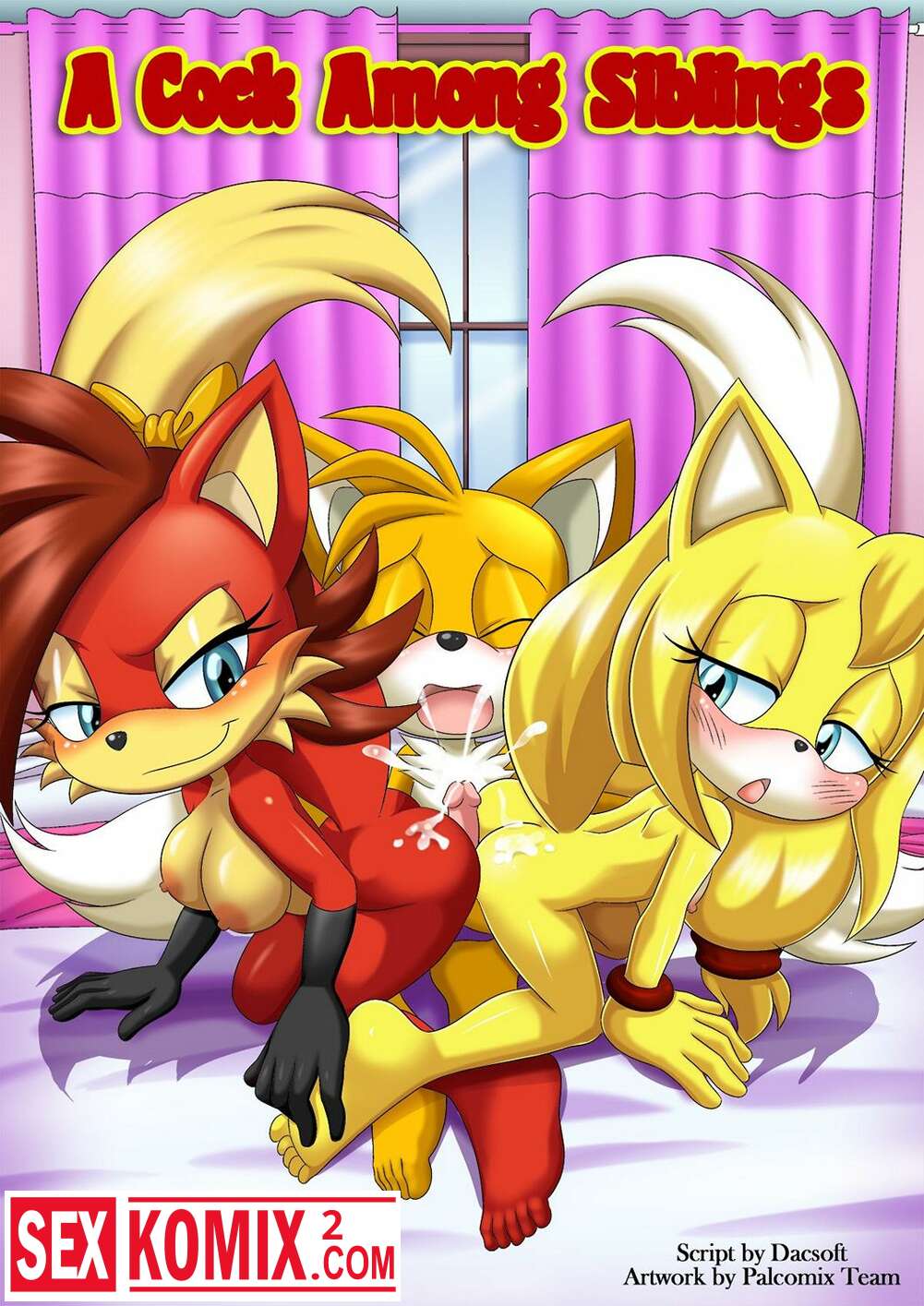 Порно комикс Соник Член между сестрами