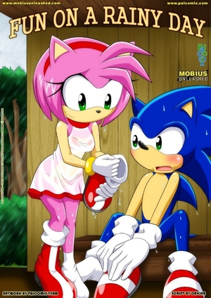 Порно комикс Соник. Веселье в дождливый день.