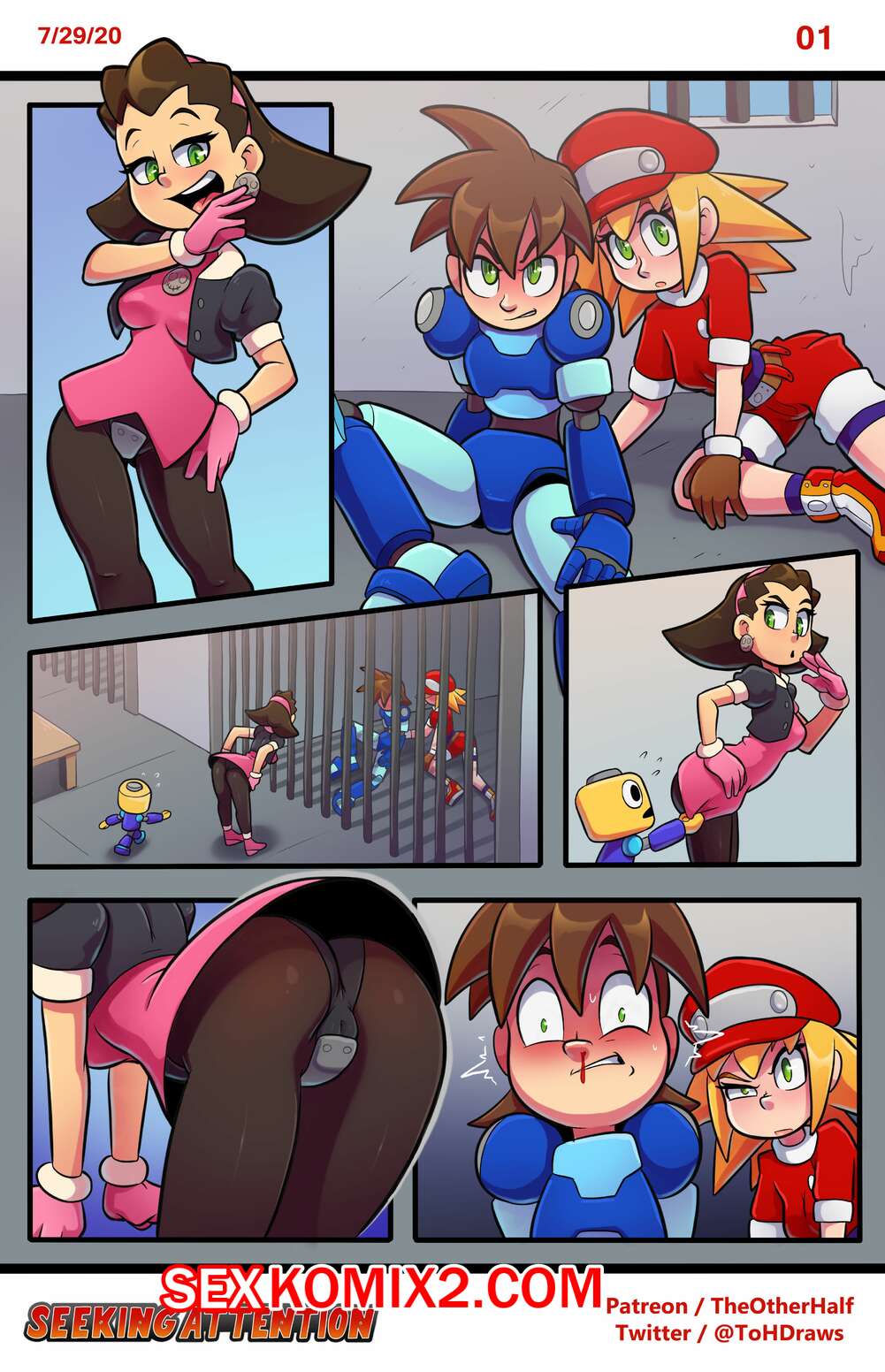 Порно комикс В поисках внимания. Seeking Attention. Mega Man Legends. TheOtherHalf